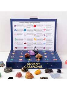 24pcs Christmas Advent Calendar With Crystal Gems, 24-Day Christmas Countdown Calendar, Children's Gift