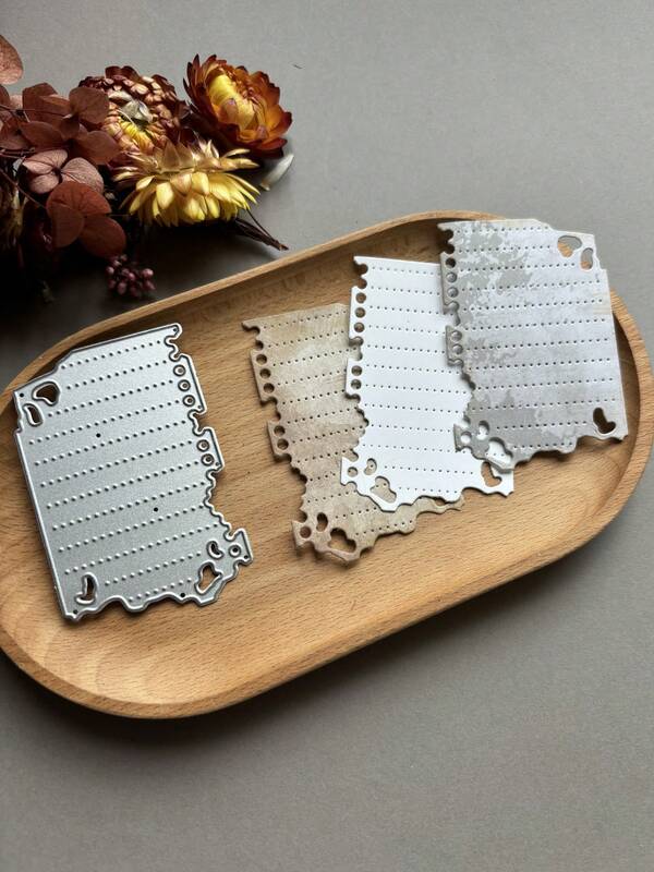 1 pieza Molde de perforación de acero al carbono vintage y delicado, herramienta creativa hecha a mano para impresión y corte DIY para scrapbooking, álbumes de fotos, tarjetas, decoración de tarjetas de felicitación