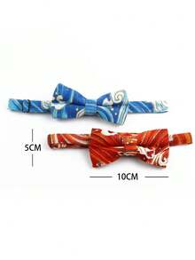 3 piezas Corbata de ola azul para hombre, combo de corbata de ola roja, de moda y de alta gama