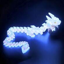 1pc, 30cm 3D Printed Glow-In-The-Dark Crystal Dragon Statue - Multi-Jointed Posable, Random Color Eyes, Durable Plastic Home Decor And Desktop Art Piece, Best Gift For Friends Birthday, Christmas