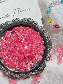 About 50pcs 8*8*5mm AB Colour Heart Shape Acrylic Beads Loose Spacer Beads For Jewelry Makeing DIY Handmade Bracelet Accessories