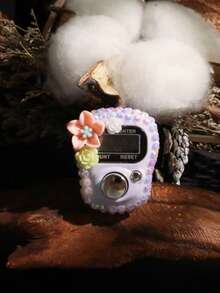 1pc/5pcs/10pcs Spring Willow & Crescent Moon | Chinese Style Enamel X Arabic Pattern With Flower & Rhinestone Counter, Ramadan Prayer Counter - Multicolor - View 19