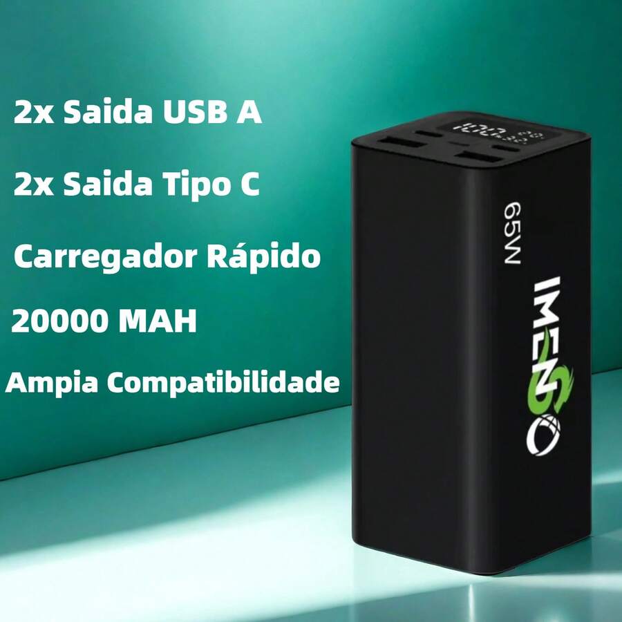 Carregador Portátil Power bank Slim Ultra Rápido 65w 20000mah Imenso IMS-611D