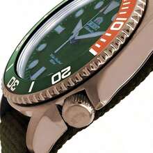 ORIENT潜水系列男士自动机械表200米防水游泳夜光日历手表尼龙绿橙机械男RA-AC0K04E10B - 綠色 - 查看 2