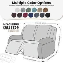VANSOFY Recliner Couch Cover, 8-Pieces Stretch Recliner Sofa Cover Soft Jacquard Reclining Slipcover Furniture Protector With Elastic Bottom For Kid, Pets(3 Seat,Gray)