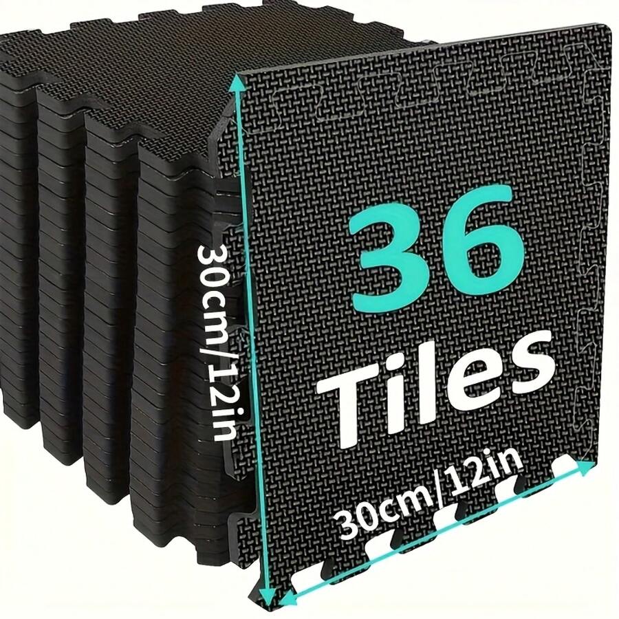 LOVEWE 36pcs EVA Interlocking Floor Mats, 12"X12" Puzzle Foam Tiles, Cushioned Exercise Mats For Home Gym Flooring & Workout Area, Gym Floor Mat, Treadmills For Home Exercise, Treadmill Walking Pad, Workout Mat, Gym Mats, Gym Mat, Treadmill Mat, Exercise Area Flooring, Seamless Setup, Modular Flooring, Lightweight Mats, Nonslip Surface, Fitness Flooring, Workout Enthusiasts, Gym Owners