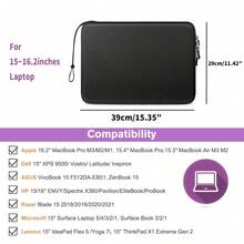 硬质笔记本电脑保护套，适用于 13 英寸 Air M3 M2 M1 2024、14 英寸 Pro M4/M3/M2/M1 A2918 A2992 A2779 A2442、15.3 英寸 Air M4 M3 M2 2025 2024、16.2 英寸 Pro M4/M3/M2/M1 Pro/Max A2991 A2780 A2485 A2141，防水保护套兼容戴尔、Surface Laptop、惠普（黑色） - 黑色 - 查看 7