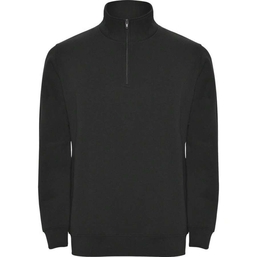 Roly Mens Aneto Quarter Zip Sweatshirt (Solid Black) - Black - View 1