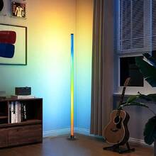 1/2 Lámpara de piso de esquina RGB inteligente, alimentada por USB, no impermeable, con función de cambio de color y sincronización de música, modo DIY RGB IC, 68+ escenas dinámicas, función de temporizador, (baterías no incluidas), para decoración de sala de estar, dormitorio, sala de juegos, salón de fiestas, dormitorio, reunión en el hogar, Navidad, Halloween, regalo de cumpleaños - RGBIC - Ver 11