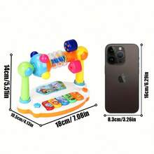 儿童旋转音乐玩具钢琴、灯光、节奏游戏和歌曲播放玩具、早教益智互动玩具、婴儿圣诞礼物