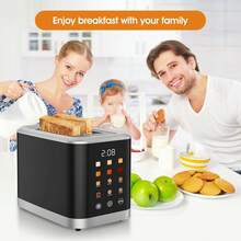 2 Slice Toaster, Touch Screen Toaster 1.5 In Wide Slot For Bread, English Muffins, Croissants, And Bagels, 5 Adjustable Toast Settings, Cancel And Defrost, 6 Bread Types & Shade Settings - US A Type Plug(110-127V) - View 9