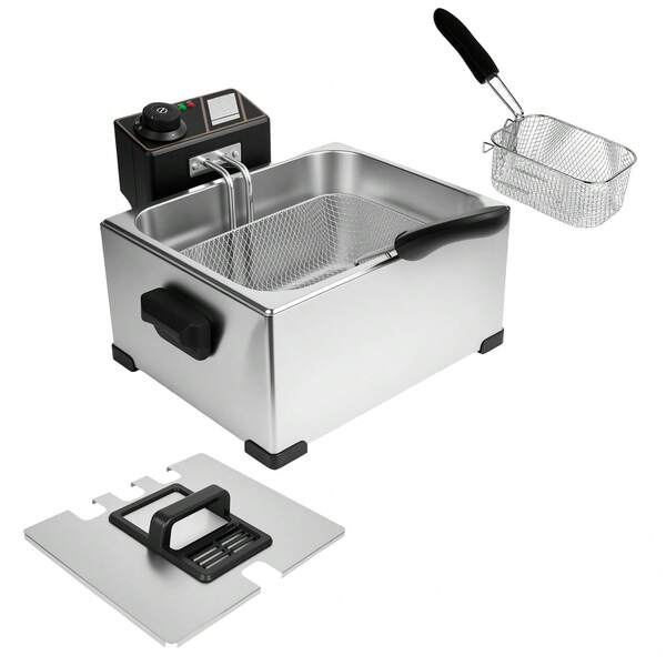 Professional Single Basket Electric Deep Fryers - 5L Capacity With Adjustable Temperature Control For Home & Commercial Use