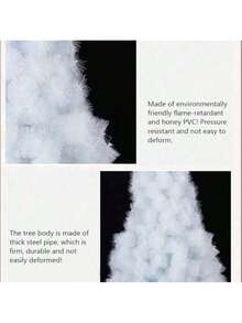 White PVC Artificial Christmas Tree, Realistic Pine Needle Design, Winter Holiday Decor For Home, Office, Commercial Display, Party Backdrop, Stable Metal 4-Leg Stand, Easy Assembly And Storage, Non-Shedding And Fade-Resistant, Hang Lights & Ornaments For DIY, Modern Minimalist Style, Fresh White Tone, Adds Christmas Ambiance, Suitable For Home, Office, Various Sizes Available To Fit Different Spaces - White - View 3