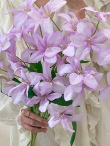 1/3支人造丝兰花玫瑰花束，适用于家居、房间、办公室、书桌、花瓶、花园、婚礼装饰 - 彩色 - 查看 7