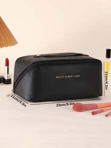 1pc.Travel Toiletry Bag - Space-Saving And Easy To Access PU Material, Large Capacity Cosmetic Storage Box Suitable For Travel Multi-Functional Storage Bag Perfect For Outdoor Use - Multicolor - View 4