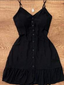 Short Strap Dress - màu đen - Xem 2