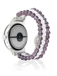 Handmade Bead Bracelet Strap Compatible With Google Pixel Watch Series 1 2 3 (41mm), Women Fashion Jewelry Band With Elastic Design, Stylish Natural Stone Beads, Comfortable Replacement Wristband For Everyday, Office, And Party Outfits