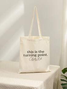 1 Pc His Is The Turning Point   Pattern Tote Bag Shoulder Bag For Travel Daily Commute Women's Shopping Bag, Best Gift For Her,  Folding Shoulder Bag Summer Beach Holiday Bag Travel Gift For Man Woman