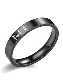 1pc It Ring No Box, Stainless Steel Ring With It Letters, Jewelry Accessory For Women Men - 多色 - 查看 4