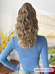 Acessório para extensão de rabo de cavalo em formato de garra, multicolorido, peruca de rabo de cavalo sintética resistente ao calor com ondulações de água de 16 polegadas, adequada para festas femininas e uso diário