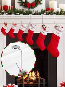 4Pcs-Christmas Stocking Holders & Desktop Bag Hooks. Essential Festive Decor For Holiday Celebrations, Wedding Receptions, And Party Events. Versatile Tabletop Hanging Solution For Elegant Organization & Seasonal Displays.