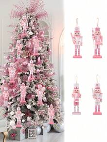 Bộ 4 món - Đồ trang trí cây thông Noel hình lính chì màu hồng, Đồ trang trí cây thông Noel, Đồ trang trí nhà cửa, Bộ đồ trang trí lính chì Giáng sinh lấp lánh màu hồng, Đồ trang trí lính chì bằng gỗ, Đồ trang trí Giáng sinh, Búp bê tượng nhỏ, Đồ trang trí nhà cửa - Hồng - Xem 11