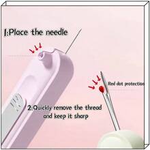 Upgraded 2 In 1 Automatic Needle Threaders Seam Ripper, Quilting Supplies Sewing Kit, Quick Sewing Loop Needle Threaders 1PCS - Purple - 2PCS-green,Yellow - View 5