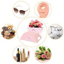 2pcs Pink Bow Gift Boxes - Elegant Paper Gift Baskets With Handles, Floral And Polka Dot Design, Suitable For Ladies Celebrations, Teen Showers And Special Events, Gift Packaging | Pink Tray | Convenient Carry Handles (2 Styles, Random Style), Valentine's Day Party, Home Decor, Home Gifts - Multicolor - View 3