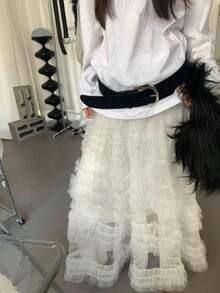 1 chiếc thắt lưng bản rộng bằng da PU màu cà phê dành cho nữ, thiết kế trang trí gợi cảm đa năng cho mùa hè, mùa thu, mùa đông, Halloween - màu đen - Xem 6