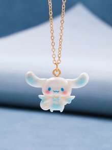 1 件可爱卡通 Sanrio KT 猫/旋律/黑发/布丁狗树脂吊坠项链，适合日常佩戴
