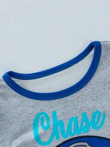 2 件 Paw Patrol 男童睡衣套装，可爱卡通狗印花圆领长袖 T 恤和松紧袖口裤子，适合男孩的舒适家居服，适合日常休闲穿着和节日礼物，秋冬季 - 灰色 - 查看 3