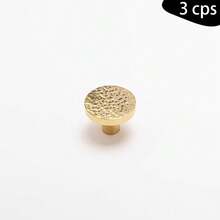 1/2/3 件手工锤击锌合金拉手，简约金色圆形旋钮，适用于衣柜、橱柜、抽屉、梳妆台、家具