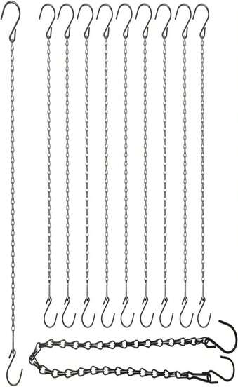HEDGBOBO 10 Pack 21 Inch Black Hanging Chains With Hooks For Grow Lights Chain Adjustable, Bird Feeders, Plant Hanger Indoor, Hanging Planter, Wind Chime, Pendant Light, Christmas Wreath