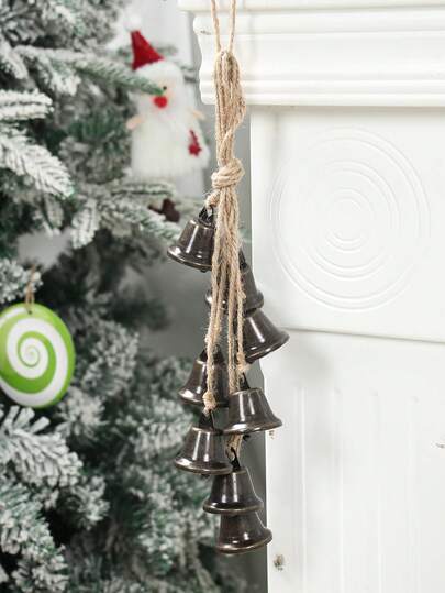 1set Merry Christmas Bells Vintage Bronze Round Handcrafted Metal Christmas Bells For Christmas Decorations,Door Garland Hanging Pendant For Christmas Tree Decoration,Christmas Decorations For Home,Home Decor,Christmas Gifts,Christmas Party Supplies,Room Decor,Christmas Ornament,Happy New Year 2026 Christmas Decorations Home Christmas Gifts Christmas Decor