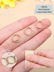 Nhẫn mũi sáng bóng, vòng tròn 316L bằng thép không gỉ titan, vòng mũi đôi 18G, trang sức xỏ khuyên CZ có bản lề, nhẫn bấm vách ngăn, khuyên tai sụn, khuyên tai xoắn ốc, khuyên vành tai, 8mm, 10mm kèm hộp quà tặng - Bộ 3 khuyên mũi tròn liền mạch - Xem 6