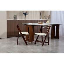 Solid Wood Folding Chair - Space-Saving, Durable & Stylish Design For Home, Office Use - 1 - View 2