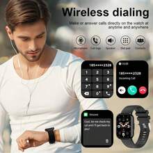 新款智能手表，兼容iOS/安卓系统，1ATM防水，支持计步器、无线通话、通知提醒、100多种运动模式、AI语音助手、分屏显示、计算器，时尚设计，可自定义表盘，男女皆宜，是情人节的绝佳礼物 - 彩色 - 查看 3