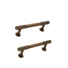 2 Pieces Of Vintage Bronze-Zinc Alloy Cabinet Handles, Antique Striped Decoration, Suitable For Bedroom, Kitchen, Cabinet And Drawer Door Handles, Furniture Hardware Accessories
