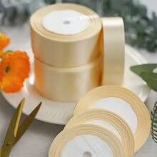 1 لفة شريط ساتان بوليستر للصناديق الهدايا وصناديق الحلوى وصناديق الكيك والزهور الزخرفية (صبغة آلية، انحراف لوني بسيط)