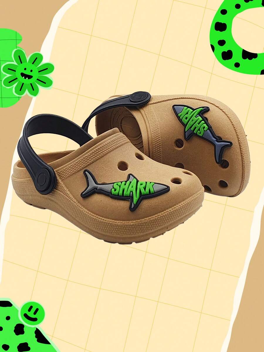 Children's Slippers For Boys And Girls With 3D Capybara Designs - Tiburón marrón - Ver 1
