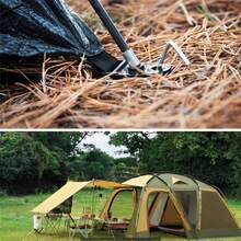 9/17/25 piezas de estacas para tienda de jardín, 7 tipos de clavos para suelo + 7 tipos de clavos + ganchos en forma de J galvanizados y reforzados para anclar al suelo para césped