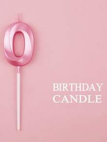 1pc Pink 0-9 Diamond Shaped Birthday Cake Candle Decoration, Winter Gift For Women, Room Decor, Gift, Birthday Candle, Birthday Decoration, Happy Birthday, Cake Candle, Graduation Season Room Decor - Baby Pink - View 2