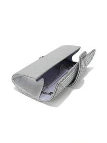 Bolsa Clutch de Luxo com Strass Feminina, Bolsa Transversal Quadrada para Festa de Casamento e Noite