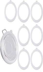 7 Pack Rubber Seals For Glass Jars, Airtight Silicone Jar Gaskets, Leakproof Rubber Gasket For Canning Mason Jars - 375 Inches Diameter, Fits Most Sizes (White)