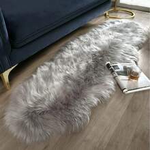 1pc Luxury Light Gray/Coffee Long Plush Rug, Nordic Style Long Plush Rug Mat, Asymmetrical Size With 1-5cm Cutting Error, Bedroom Bedside Mat, Christmas Gift, Bay Window Blanket, Soft Decorative Carpet, Bedroom Decor, Small Rug, Carpet, Home Decor, Living Room Rug, Living Room Small Rug, Bedroom Rug, Living Room Home Decor, Outdoor Rug, Washable Rug, Fleece Rug, Furry Rug, Autumn/Winter Rug, Thick/Plush Kitchen Rug