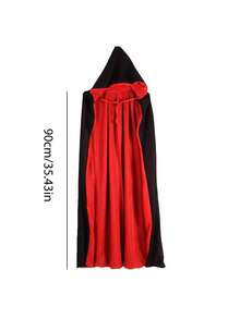 Mantelli neri e rossi per Ognissanti, mantelli da mago vampiro con colletto alto, accessori per costumi con cappuccio, accessori di scena per ruoli, decorazioni per feste, accessori per fotografia, accessori per spettacoli dal vivo - Nero rossastro - Visualizzare 8