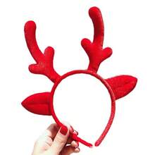 Diadema navideña adorable para niñas, con diseño de bosque de otoño e invierno, diadema de peluche de hada súper dulce, accesorio de cabello de celebridad online con ciervos festivos, ideal para fiestas y vestidos de fiesta.