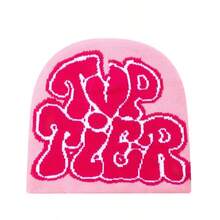 1pc Unisex Y2k Letter Printed Knitted Hat, Hip-Hop Street Fashion Beanies Casual Hat Suitable For Daily Street Parties Accessories For Winter Winter Head Warmer Winter Clothing