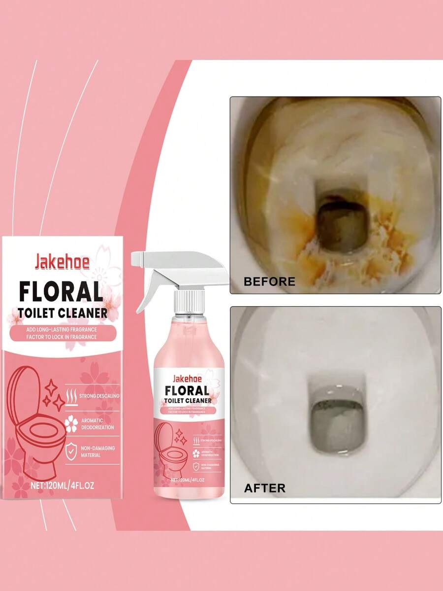 1 pieza (disponible en 500ML o 120ML) Limpiador de inodoro con fragancia floral. Es un limpiador de inodoro para el baño, con una fragancia floral para eliminar olores y suciedad, adecuado para limpiar inodoros, urinarios, azulejos, etc. Es un detergente refrescante para la limpieza del inodoro y un accesorio de baño. Hay dos opciones para elegir.