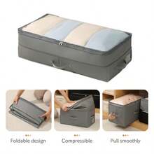1pc Large Capacity Transparent Covered Storage Box, Compressible Clothes/Quilt Organizer Box For Home, Under Bed - متعدد الألوان - مشاهدة 4